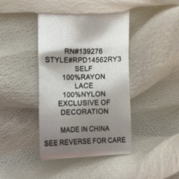 Cream/off white Daniel Rainn short sleeve top sz M - Picture 9 of 10